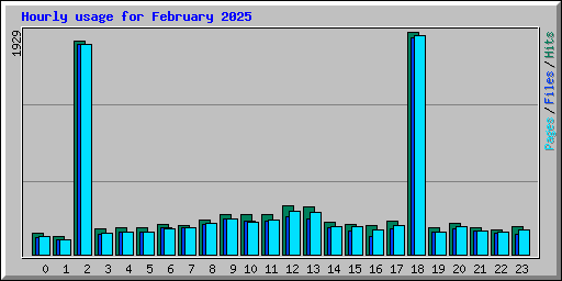 Hourly usage for February 2025