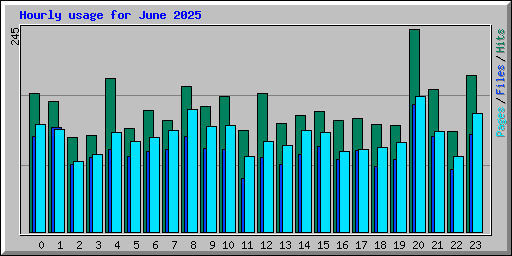 Hourly usage for June 2025