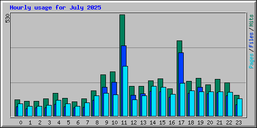 Hourly usage for July 2025
