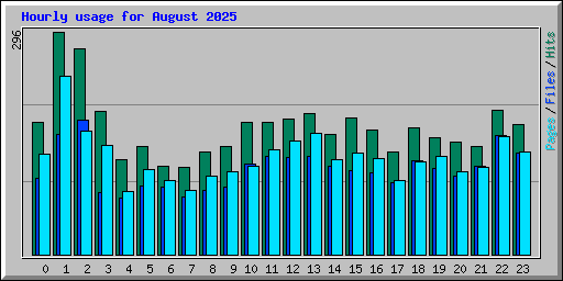 Hourly usage for August 2025