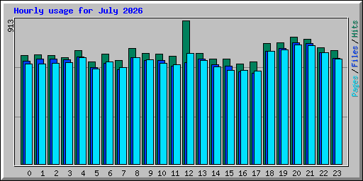 Hourly usage for July 2026