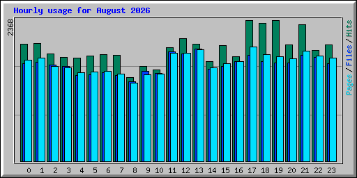 Hourly usage for August 2026